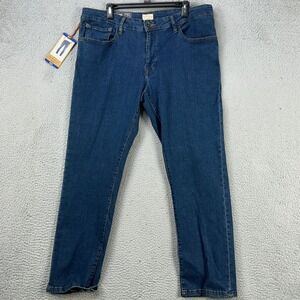 Weatherproof Mens Vintage Straight Jeans 36X30 Blue Stretch 5 Pocket Denim NEW